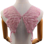 Ailes papillon violet noir bleu rose vert marron adhésif fantaisie déguisement polyester