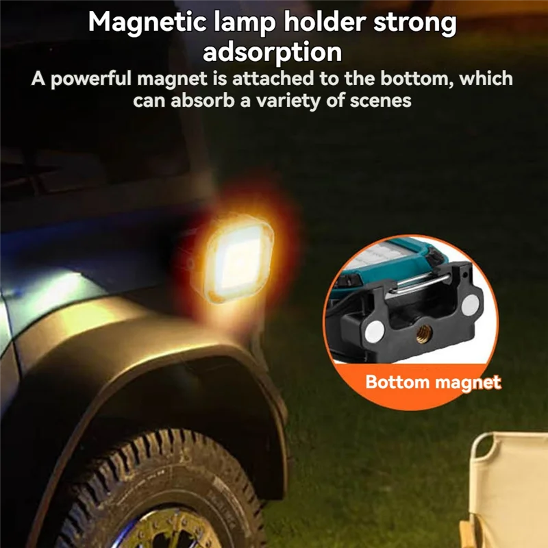 lampe led portable camping travail rechargeable bleu turquoise noir robuste