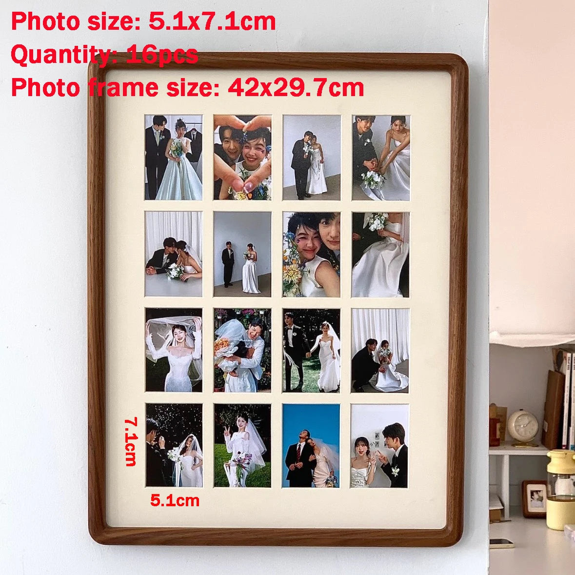 cadre photo bois classique mariage photos décoration haute qualité rectangle a3 fond beige clair