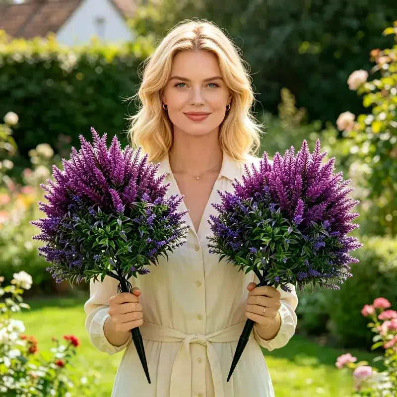 bouquet artificiel blanc vert fleurs modernes decoration exterieure jardin patio nature frais