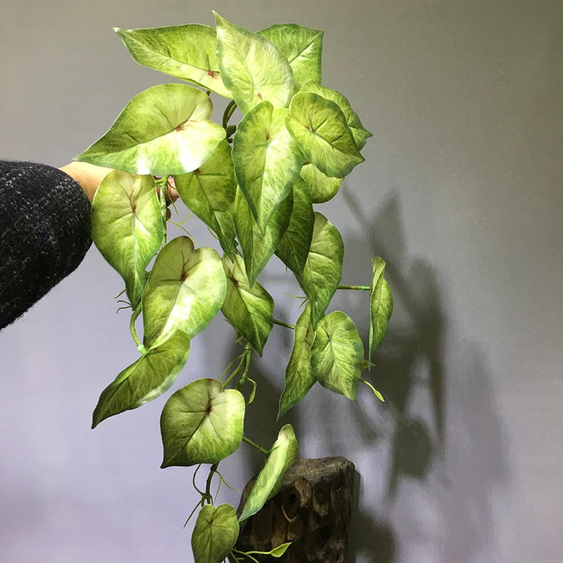 plantes artificielles feuilles ovales vert clair vert foncé naturel accrochées extérieur decoration 90cm 23feuilles