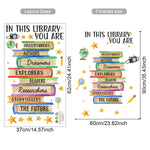 sticker mural décoration bibliothèque livres colorés adhésif durable enfant ludique