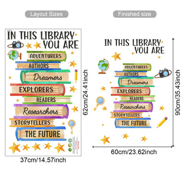 sticker mural décoration bibliothèque livres colorés adhésif durable enfant ludique
