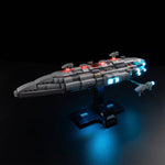 jouet diy vaisseau spatial sci fi blocs construction led gris blanc rouge bleu details