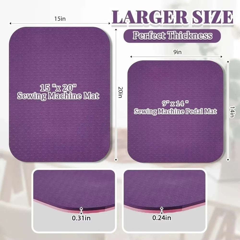 tapis machine coudre violet texture rugueuse réduit vibrations pratique confortable