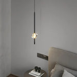 suspension lumineuse moderne motif géométrique noir acier inoxydable led 6000k 4000k 3000k