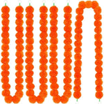 guirlande florale traditionnelle festive 150cm orange pompons intérieur mariage chandelles crâne verre