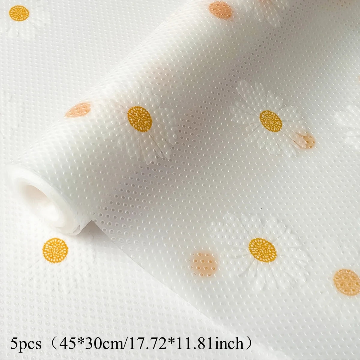 tapis imperméables eva adhésifs fleurs marguerites blancs centres jaunes modernes 5pcs 45x30cm