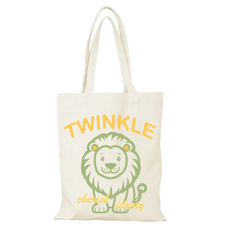 sacs tissu imprimés animaux tribal tote bag poignées tissu couleurs vives intérieur poche