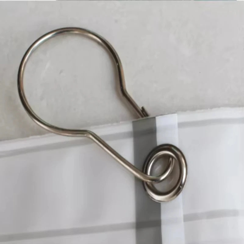 anneaux douche argentés lisses modernes fixés rideau douche inoxydables multifonctionnels