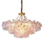 lampe suspendue classique rose fleurs chaîne ajustable blanc doré vintage chambre salon