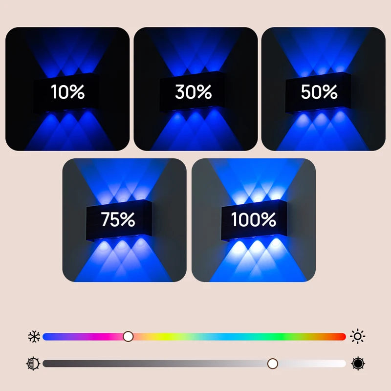lampe murale led moderne noir blanc bleu vert violet rechargeable minimaliste absRGBO