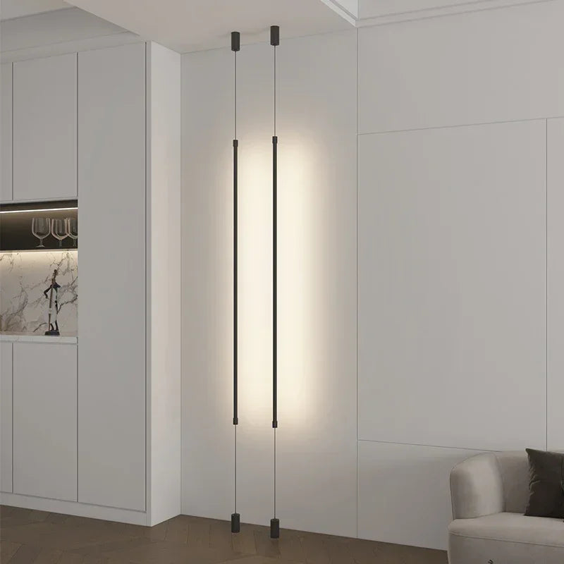 lampe poser moderne noire led adhésif 6w 10w lisse aluminium câble électrique