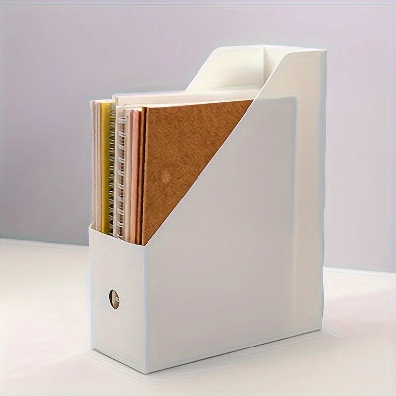 porte documents blanc moderne plastique légèrement rugueux papeterie livres