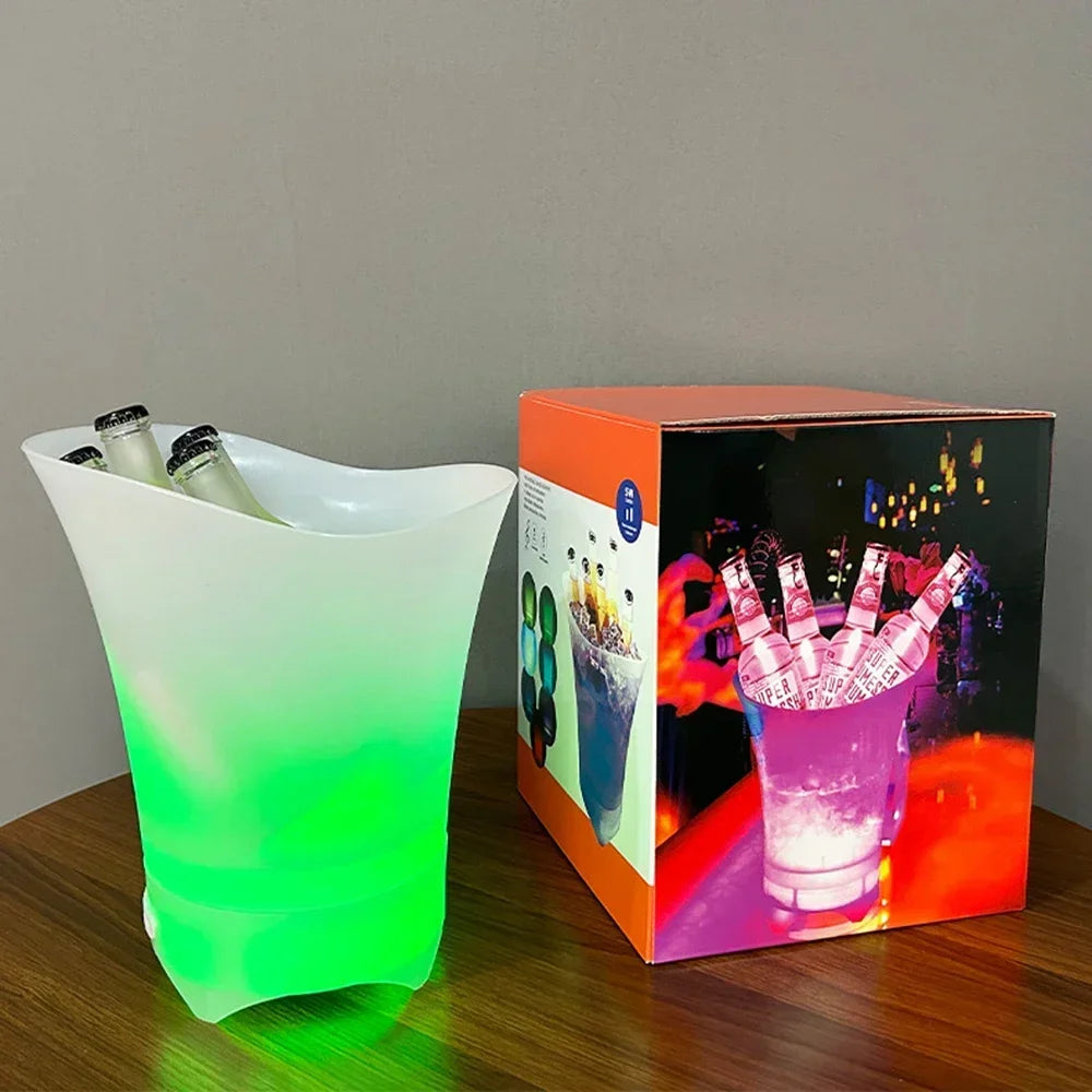 seau glace lumineux enceinte bluetooth blanc violet bleu vert orange moderne festival