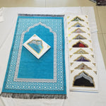 tapis prière polyester géométrique violet bleu moderne traditionnel sans BPA