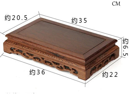 support décoratif bois sculpté motifs floraux marron foncé artisanal traditionnel