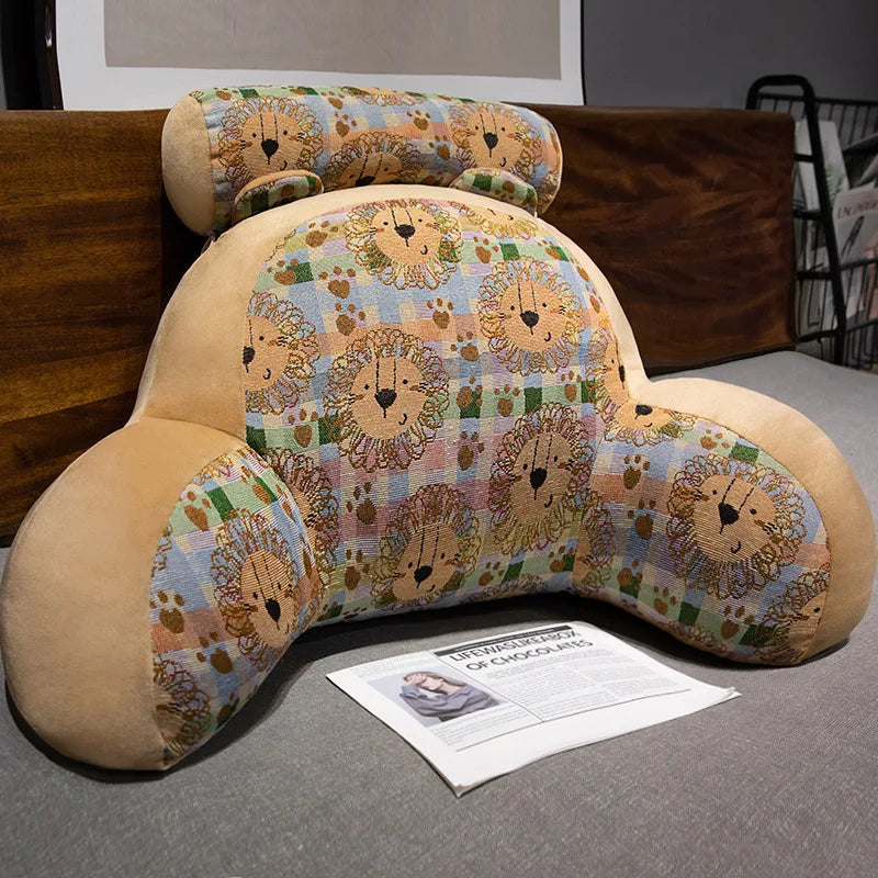 oreiller lecture coussin mousse mémoire forme polyester coton chats ours animaux motifs moderne