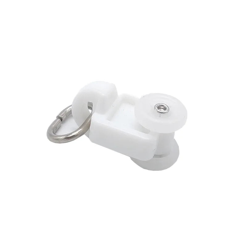 rideau roulette blanc moderne transparent anneaux métalliques auto fenetre batterie électronique 20pcs