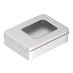 boîte rangement métal argenté moderne boîte cosmétique storage box respectueux environnement 95x70x25mm