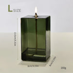 lampe huile vert foncé moderne verre borosilicate minimaliste sans bougie décoration intérieure maison