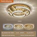 plafonnier led doré moderne élégant cristal transparent strass chambre salon