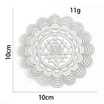 décoration murale suspendue métal 3d géométrique symboles spirituels blanc artisanal