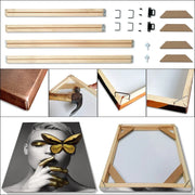cadre photo bois beige clair moderne rustique kit tableau toile papier peint adhésif