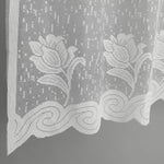 rideau blanc fleurs simple polyester translucide cuisine classique 150x60CM