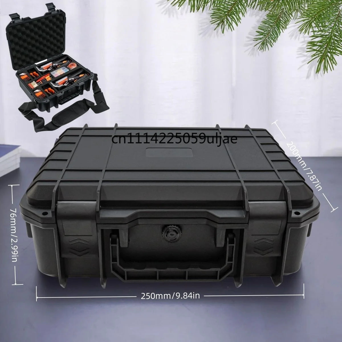 boîte rangement plastique noire robuste mousse intérieure outils accessoires voyage