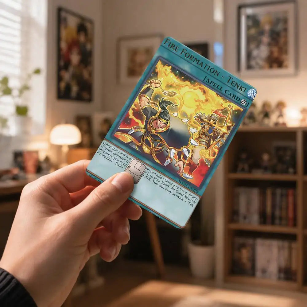 autocollants décoratifs yuGiOh personnages illustrations carte collection bleu rouge jaune adhésif opaques art anime