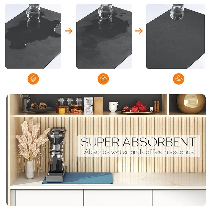 tapis cuisine noir absorbant antiderrapant séchage rapide moderne évier machine