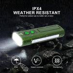 lampe torche multifonction vert moderne clips magnétiques rechargeable usb étanche camping randonnée