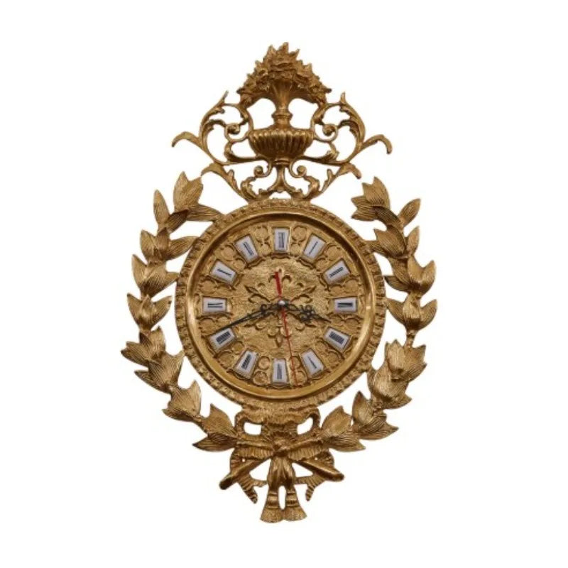 horloge murale ornement doré motif floral baroque fixation œilletsDimensions32cm50cm