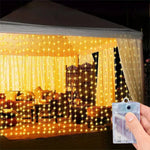 rideau lumineux led blanc chaud moderne 3m 300leds batteries télécommande clips