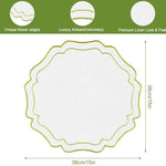 serviettes table moderne blanc bleu noir rayures bordure bleue opaques élégantes set