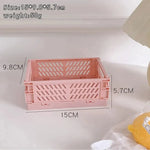 boîtes rangement pliables plastique vert clair rose pâle moderne perforations poignées rangement étudiant