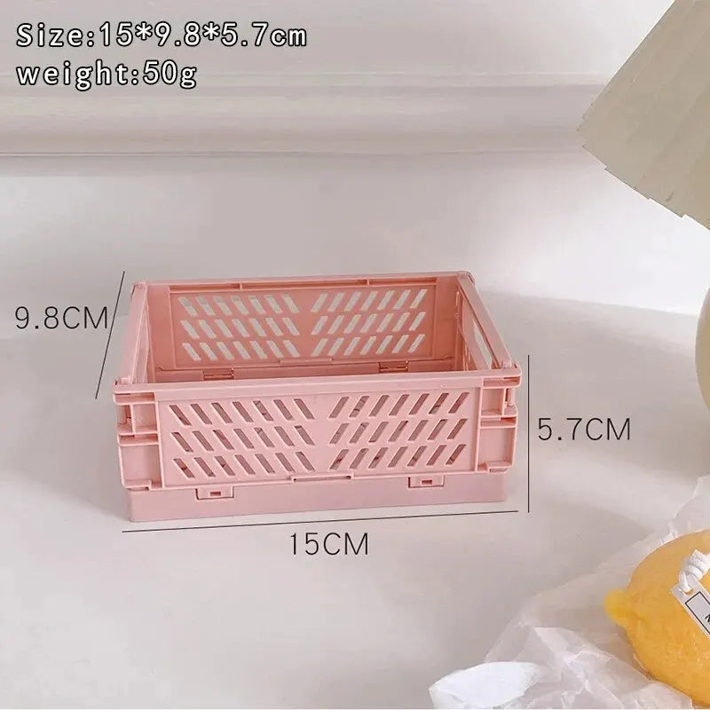 boîtes rangement pliables plastique vert clair rose pâle moderne perforations poignées rangement étudiant