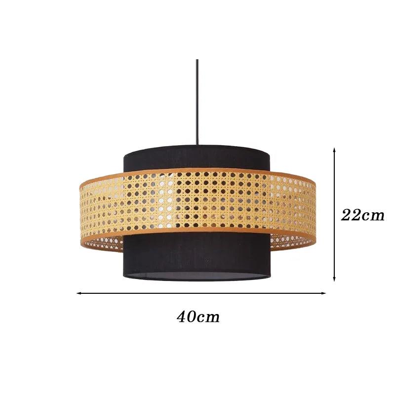 suspension lumineuse tissée marron clair moderne 40cm 50cm 60cm ajustable chambre restaurant étude