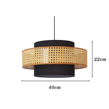 suspension lumineuse tissée marron clair moderne 40cm 50cm 60cm ajustable chambre restaurant étude
