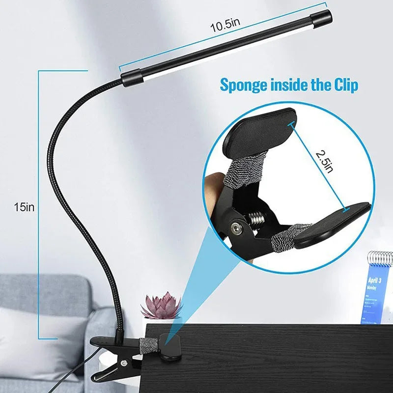 lampe led flexible noir gooseneck ajustable lecture chevet étudiant chambre