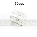 serviettes pliées motif géométrique clips métalliques mariage anniversaire décoration table vert blanc bleu jaune