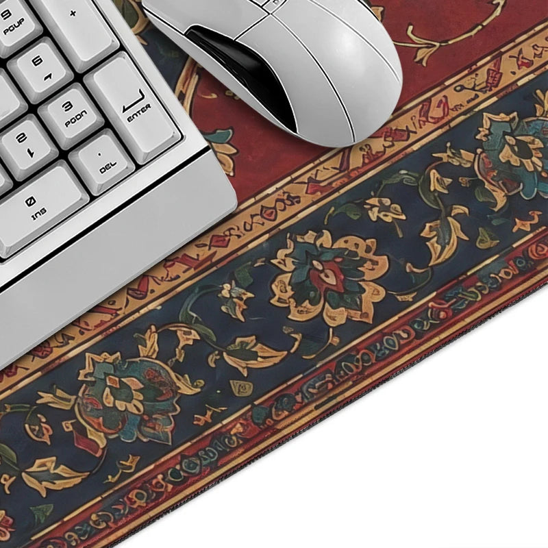 tapis vintage motif oriental rouge bleu vert beige antidérapant hd grande taille classique ethnique
