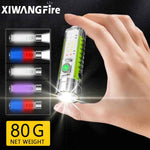 lampe torche rechargeable led 30w lumiere intense argentee vert aimants puissants mode regulation zoom