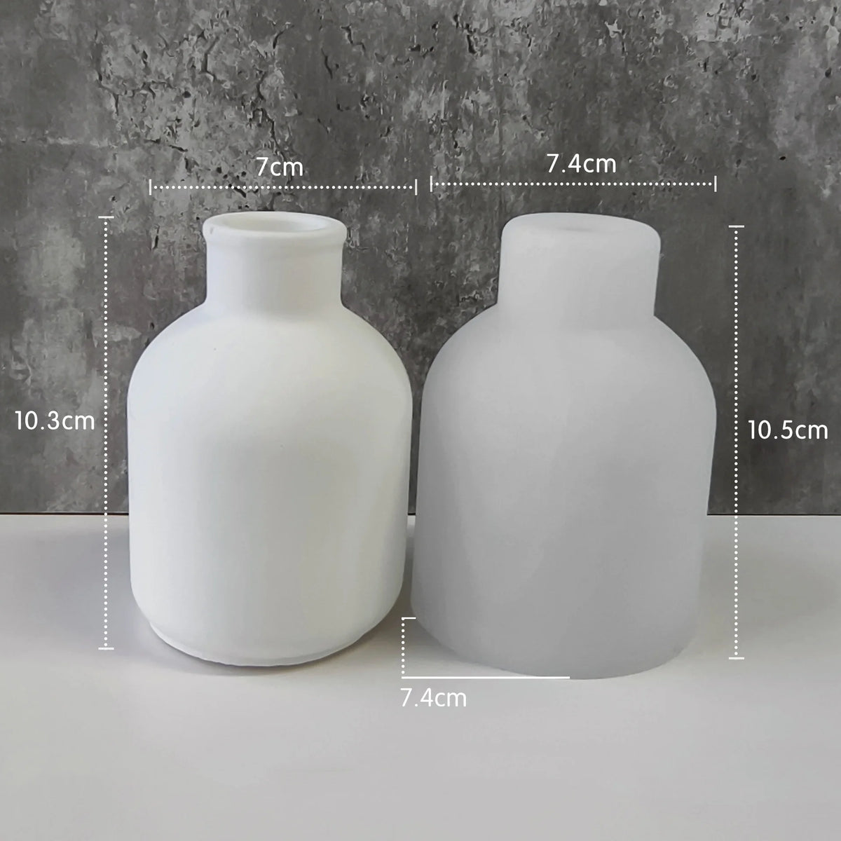 vases silicone blancs rayures verticales modernes décoration bricolage artisanal maison