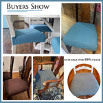 Housse chaise moderne polyester bleu rayures horizontales élastique lavable 30°C