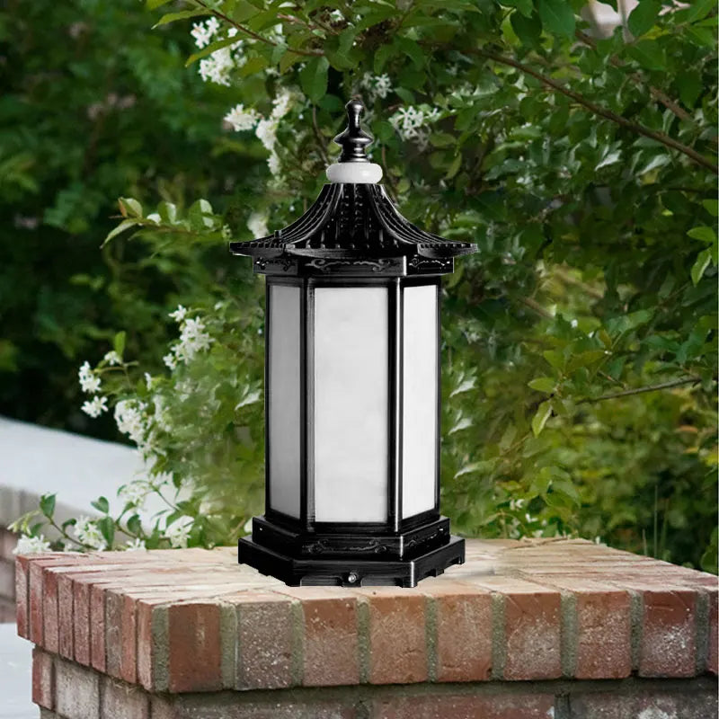 lanterne extérieure or noir classique éclairage public led ip65 étanche moderne