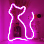 néon mural chat forme bleu rose moderne veilleuse lumineuse décoration intérieure cadeauOpaque
