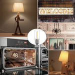 ampoule led filament transparente dorée vintage e12 e14 220v blanc chaud 2200k 25000h