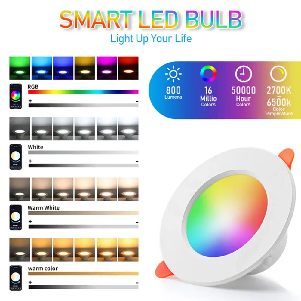 Spot LED intelligent blanc translucide moderne 113 50mm appairé bluetooth